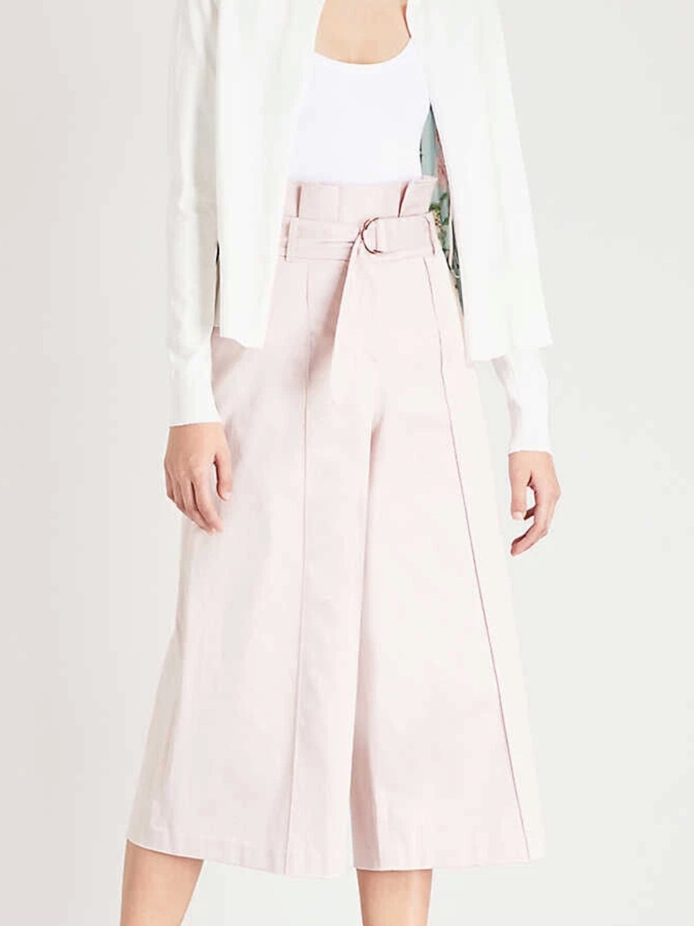 Ted Baker London Pale Pink Wide-Leg High-Waist Culotte Pants